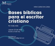 Afiche de curso sobre bases bíblicas para el escritor cristiano