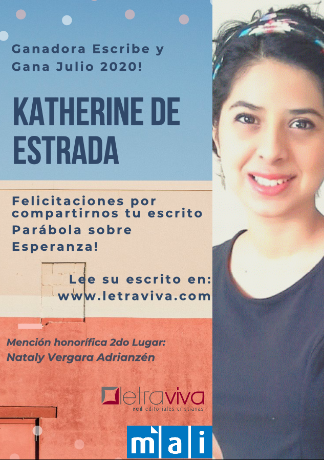 Volante ganadora Escribe y Gana Julio 2020